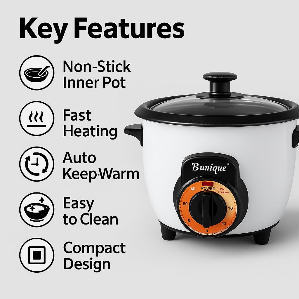 Persian Rice Cooker by B Unique | Non-Stick | Auto Keep Warm | 5/10/16 Cup Sizes (16 Cups)