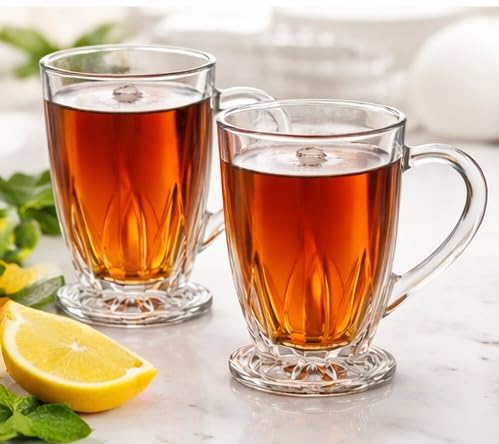 B Unique Clear Drinking Glasses Set of 6 | 285 mL Lead-Free Premium Glass Cups for Water, Juice, Tea & Cold Drinks | Durable, Modern Design, Dishwasher-Safe Drinkware Set