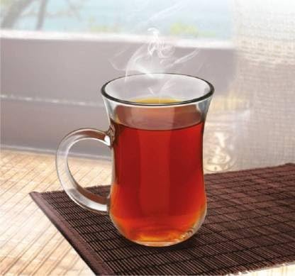 B Unique Glass Tea Cups – Set of 6 (5 oz / 150 ml) Turkish Tea Glasses with Handle, Heat-Resistant, Lead-Free, Dishwasher & Microwave Safe