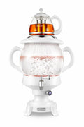 B Unique Pars Khazar Electric Samovar 4.5L with 1L Glass Teapot, Stainless Steel Infuser, Digital Temperature Display, LED Boil & Keep Warm Indicators, Borosilicate Hot Water Kettle