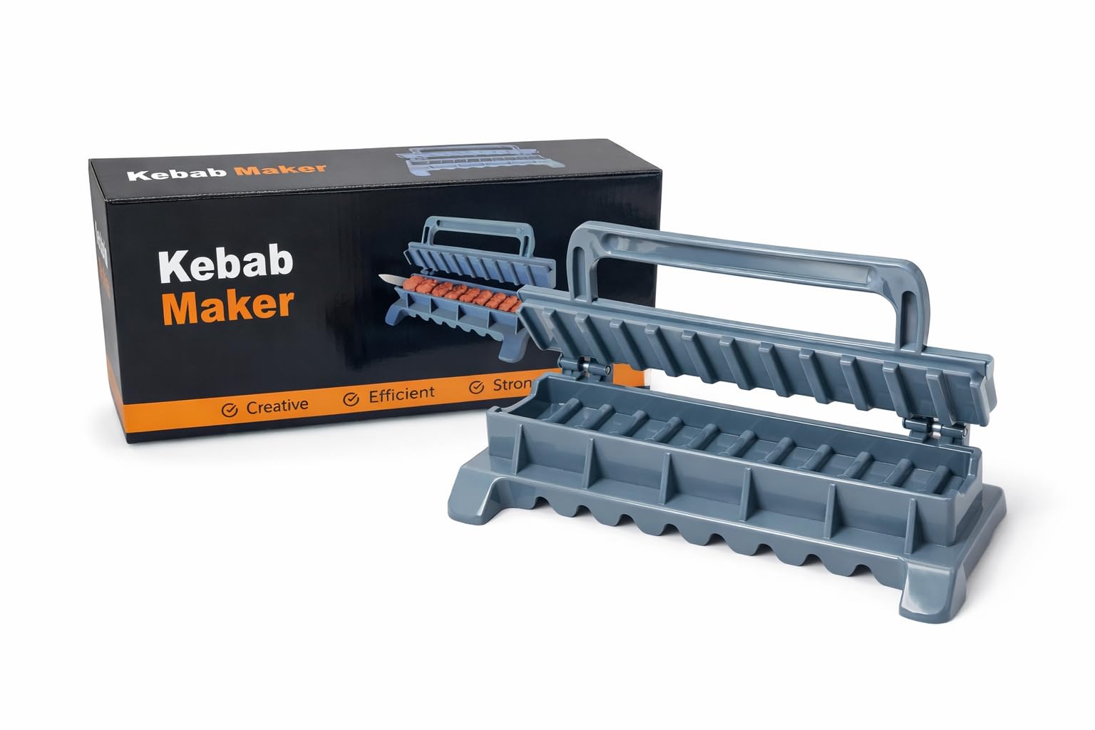 Kebab Maker Press for Skewers, BBQ Koobideh Maker Tool, Easy Kabob Shaper, Uniform Meat Skewer Mold, Kitchen BBQ Tool