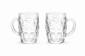 B Unique Dimpled Pint Beer Glass – 19 oz (560 ml) Lead-Free Large Beer Mug, Thick Glass with Handle, Classic German-Style Design, Set of 2