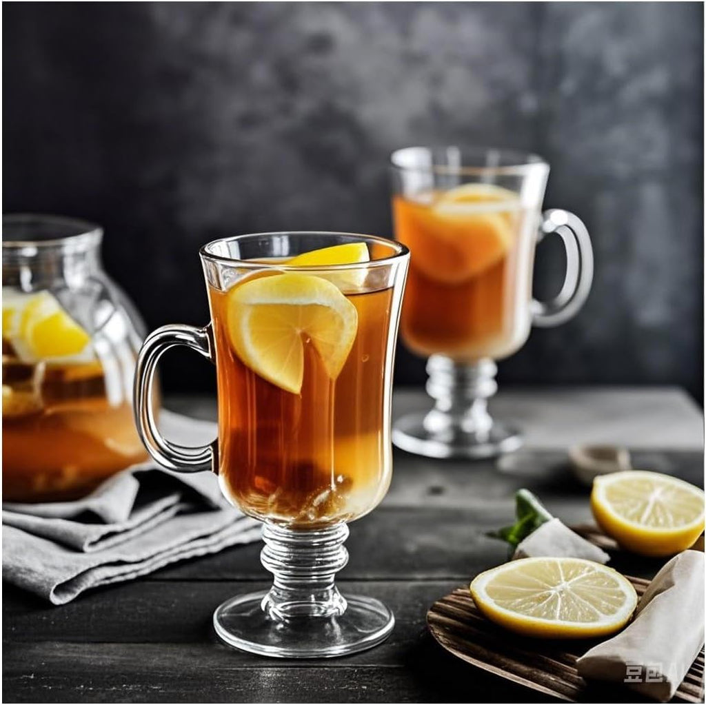 B Unique Lead-Free Irish Crystal Glass Set for Coffee, Mulled Wine, Tea & Other Beautiful Drinks for Entertaining – Pack of 2