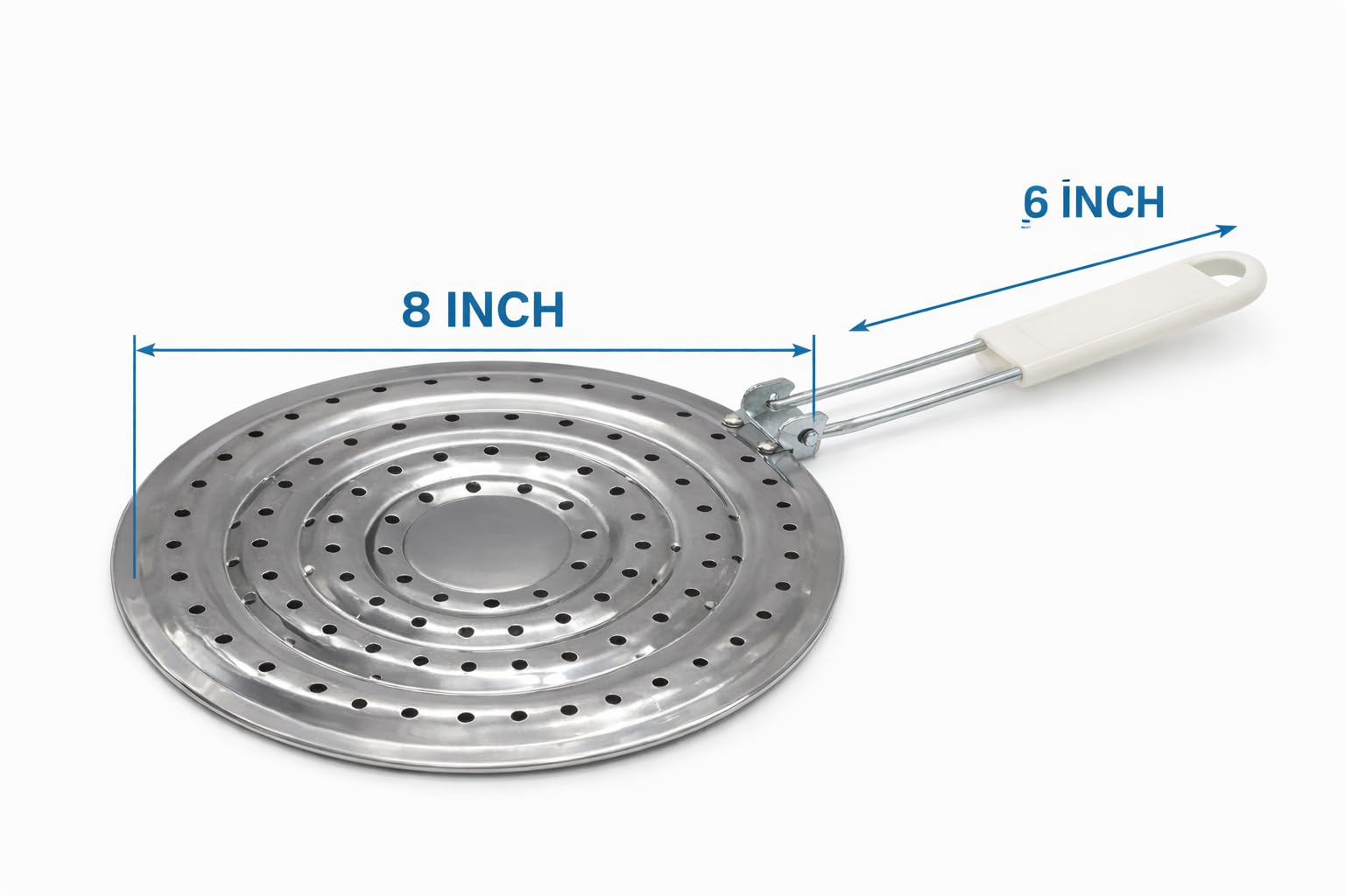 8-Inch Heavy-Duty Stainless Steel Heat Diffuser & Heat Distributor – Simmer Ring with Heat-Resistant Handle, Even Flame Distribution, Protects Cookware, Universal Fit for Pots, Pans, Coffee & Slow Cooking