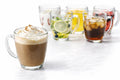 B Unique Clear Glass Coffee Mugs Set of 6, 12.6 oz – Heat Resistant & Lead-Free Drinking Glasses for Hot & Cold Drinks – Tea, Coffee, Latte, Juice, Milk – Dishwasher Safe