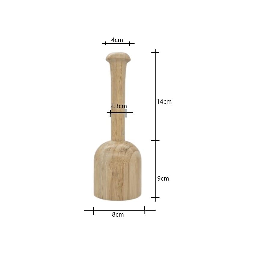 B Unique Durable Bamboo Dizi Smasher Tool | Multipurpose Crusher for Cooked Meat, Garlic, Ginger, and Herbs | Handmade Tool for Sustainable Cooking | Lightweight & Easy to Clean Design گوشتکوب دیزی